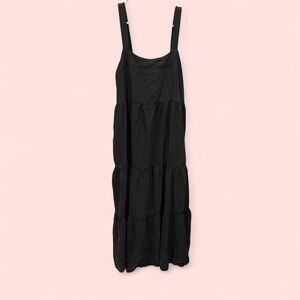 Cute black jumper tiered maxi/midi dress The Drop pockets whimsigoth boho
